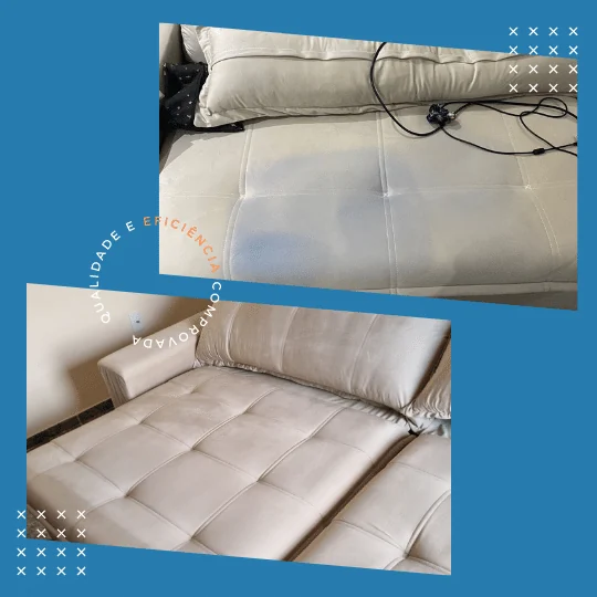 Resultado de limpeza profissional em sofá
