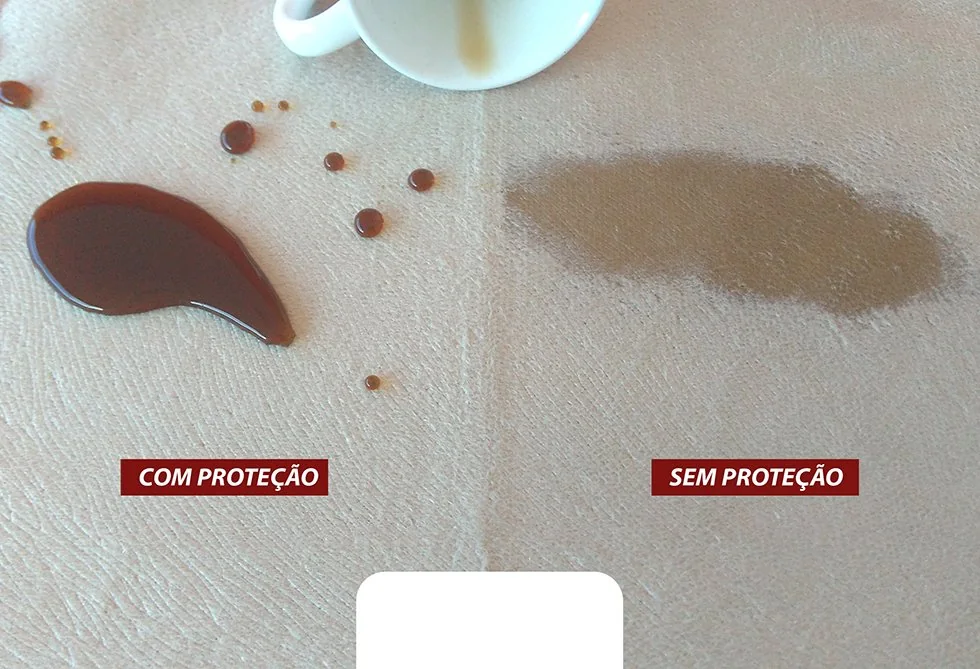 Comparativo de tecido com proteção e sem proteção